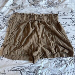 Brown Linen Beach Shorts